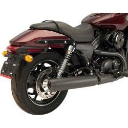PartzBiz HD--SuperTrapp 147-65750 Black Stout CVO 4" Slip On Mufflers Pair 15-19 Harley XG 1801-0864 18010864