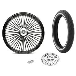 PartzBiz HD - Black Out 21” 2.15” Spoke Front Wheel Tire Harley Softail Dyna Package 00-07 SDW PartzBiz HD - Black Out 21” 2.15” Spoke Front Wheel Tire Harley Softail Dyna Package 00-07 SDW
