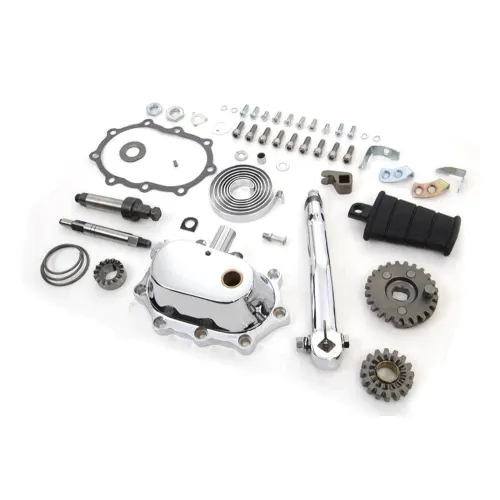 PartzBiz HD: 3460561-Chrome 4 Speed Kicker Kick Start Heavy Duty Conversion Kit 36+ Harley Big Twin