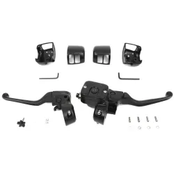 PartzBiz HD--Black Handlebar Controls Hand Lever Set Control Kit Single Disc 1996-2006 Harley