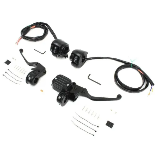 PartzBiz HD: 3444058-Black Handlebar Controls Hand Lever Set Control Kit Single Disc Switches Wiring PartzBiz HD: 3444058-Black Handlebar Controls Hand Lever Set Control Kit Single Disc Switches Wiring