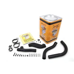 PartzBiz HD--Black Replica Replacement Exhaust Pipes Header Kit 1941-1947 Harley Knucklehead
