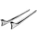 PartzBiz HD: 3444956-Chrome 30” Slip-On Fishtail Mufflers Exhaust Pipes Harley Chopper Bobber Custom
