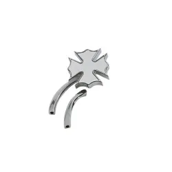 PartzBiz HD--Chrome Billet Firefighter Maltese Iron Cross Mirror Harley Custom Chopper Bobber