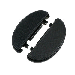 PartzBiz HD--Black Half-Moon Front Driver Floorboards Harley Touring Softail FLD  | 27-0162 Repl OEM 51400-08